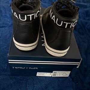 Nautica Kids Black and White High-Top Sneakers